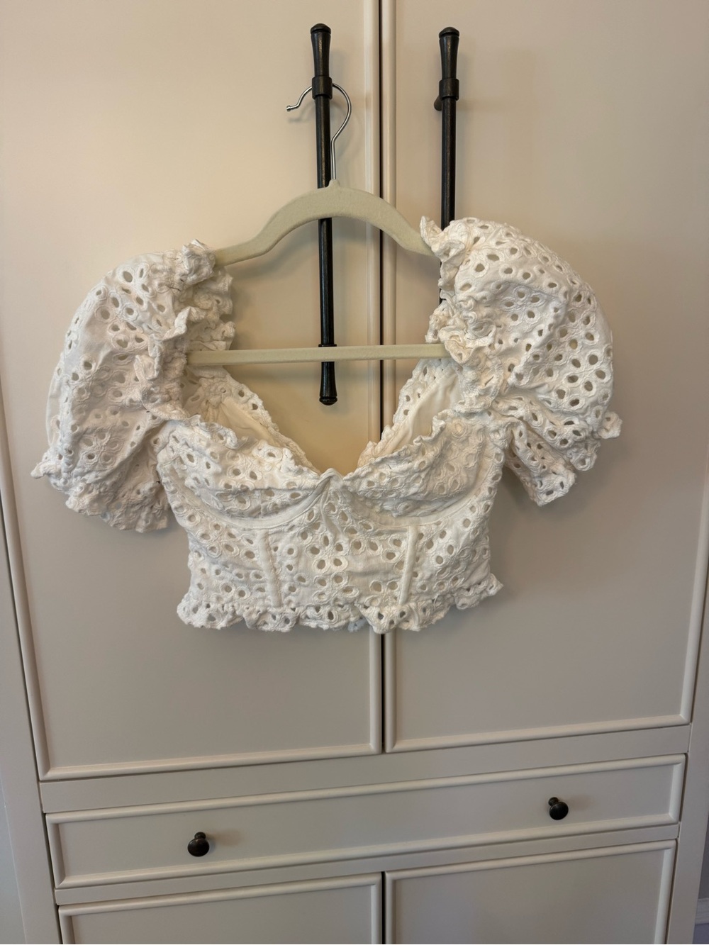 White Eyelet Crop Top